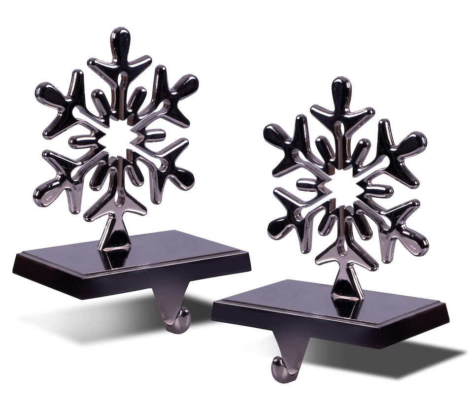 image 1 of Christmas Snowflake Stocking Holders, Pair