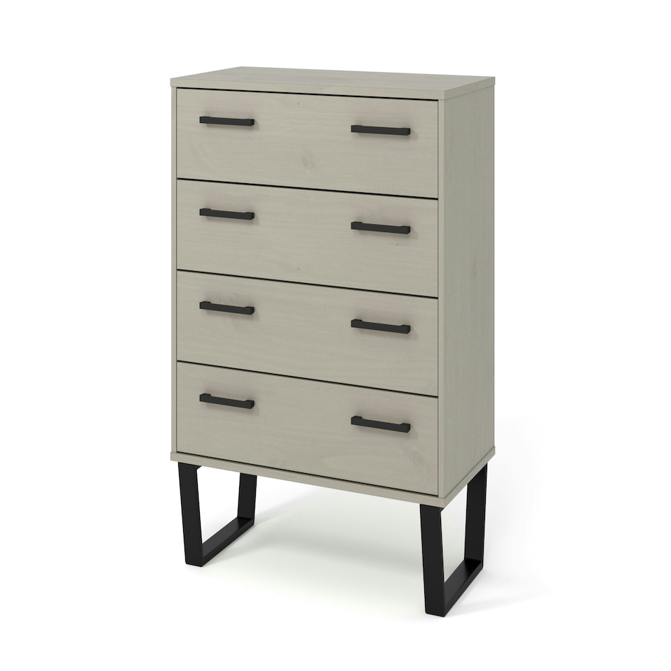 image 1 of Core Products Texas, 4 Drawer Chest Of Drawers H90.3cm x W76.5cm x D39.5cm Grey