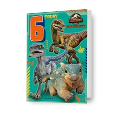 Jurassic World Age 6 Birthday Card