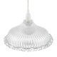 image 3 of Modern Clear Line Ribbed Glass Pendant Light Shade with Moulded Edge