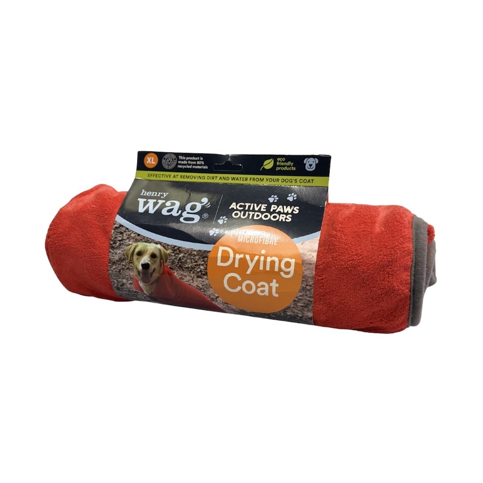 image 1 of Henry Wag X-Large Red Dog Drying Coat