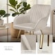 image 4 of Dining Chair Marilyn - quilted velvet, continuous backrest, gold steel legs | Grey | taupe/gold | One Size | 4