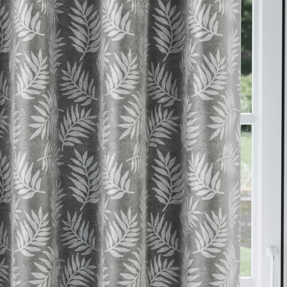 image 1 of Oakland Grey Curtains 46 x 54 inch (117 x 137 cm) Room Darkening Eyelet Thermal Noise Reducing Curtains for Bedroom and Living Room