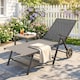 image 2 of Outsunny Folding Sun Lounger w/ Wheels, 5-Position Adjustable Lounge, Grey