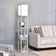 image 2 of HOMCOM Floor Lamp Reading Lamp with 3-Tier Storage Shelf for Home Office Grey