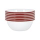 image 1 of Argon Tableware White Enamel Bowls - 16cm - Red - Pack of 6