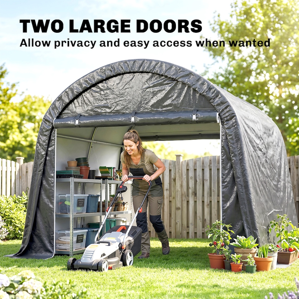 image 1 of Outsunny 3 x 3(m) Garden Storage Tent, Heavy Duty Outdoor Shed, Grey | Grey