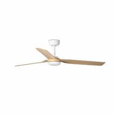 Punt White, Light Wood 3 Blade Ceiling Fan With DC Motor