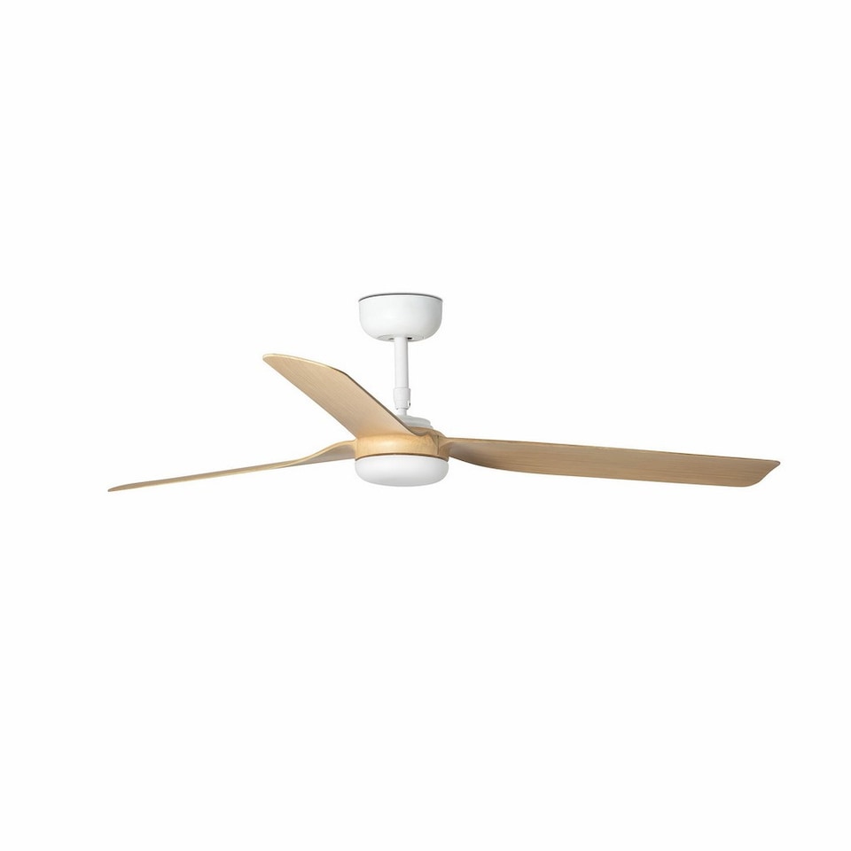 image 1 of Punt White, Light Wood 3 Blade Ceiling Fan With DC Motor