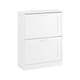 image 1 of SoBuy Narrow 2 Flip-Door Shoe Cabinet, White, 23.6x9.8x31.5 inches, 12.22 kg - FSR137-W