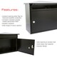 image 2 of Burg-Wachter Mersey Large Wall Mounted Galvanised Steel Post Box - 36x35x20cm Black