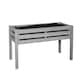 image 1 of 75 x 123cm Samuel Alexander Large Raised Grey Wooden Garden Bed Planter with Slatted Base Grey