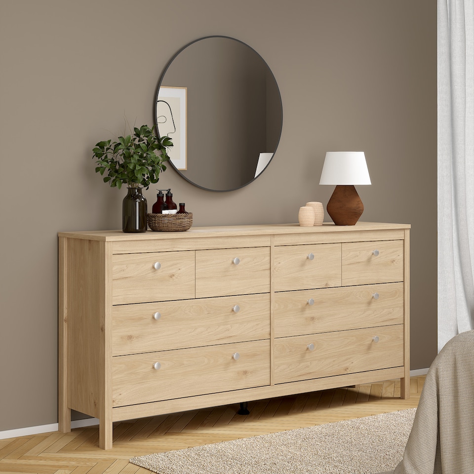 image 1 of Madrid Double Dresser 4+4 Drawers in Jackson Hickory Oak