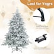 image 9 of COSTWAY 4.5FT Pre-lit Artificial Christmas Tree Hinged Flocked Xmas Tree with LED Lights