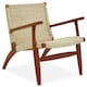 image 1 of Interiors by Premier Rattan Woven Reclined Wood Chair, Wooden Frame Rattan Patio Chair, Rattan Outdoor Chair for Garden