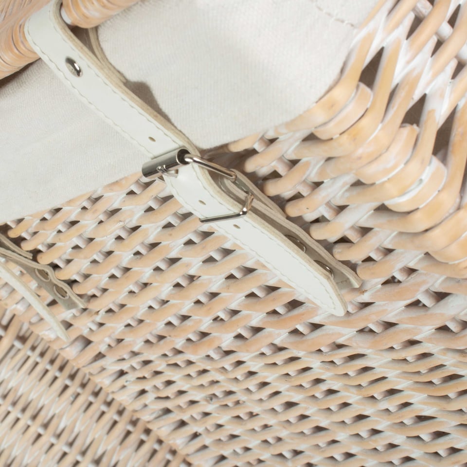 image 1 of Set of 2 Boutique White Wash Storage Laundry Hamper With Lining | White | White