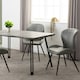 image 8 of Quebec Wave Edge Medium Dining Table Set with 4 Chairs Black | Concrete Effect/Grey
