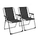 image 1 of Harbour Housewares Folding Metal Beach Chairs - Black - Pack of 2 | Black | Black