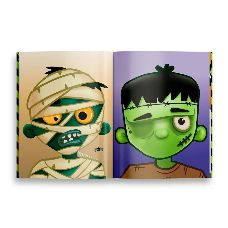image 1 of Halloween Make A Face Stickers Book