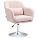 image 1 of HOMCOM Stylish Retro Linen Swivel Tub Chair Steel Frame  Pink