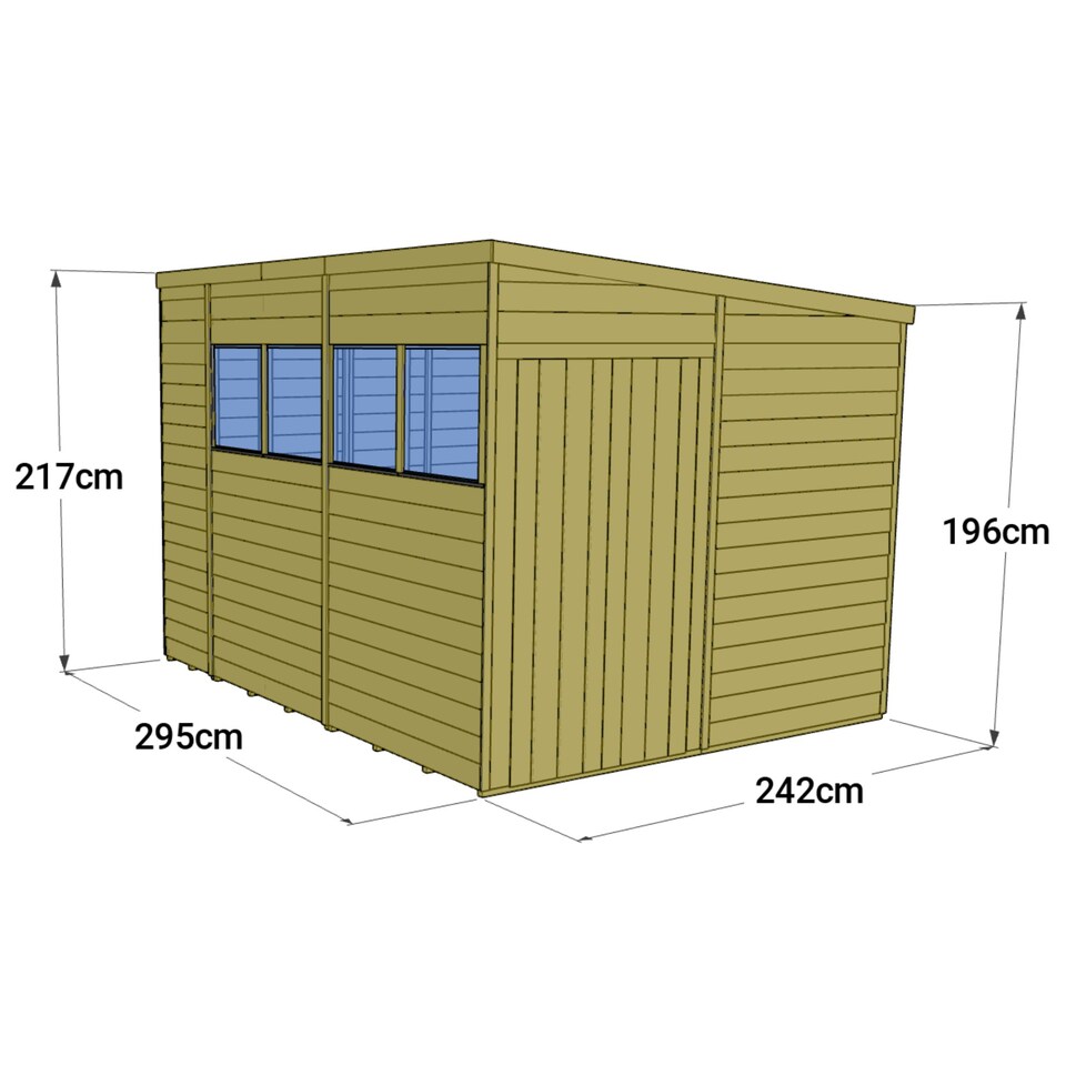 image 1 of Store More Tongue and Groove Pent Shed - 10x8 Windowed