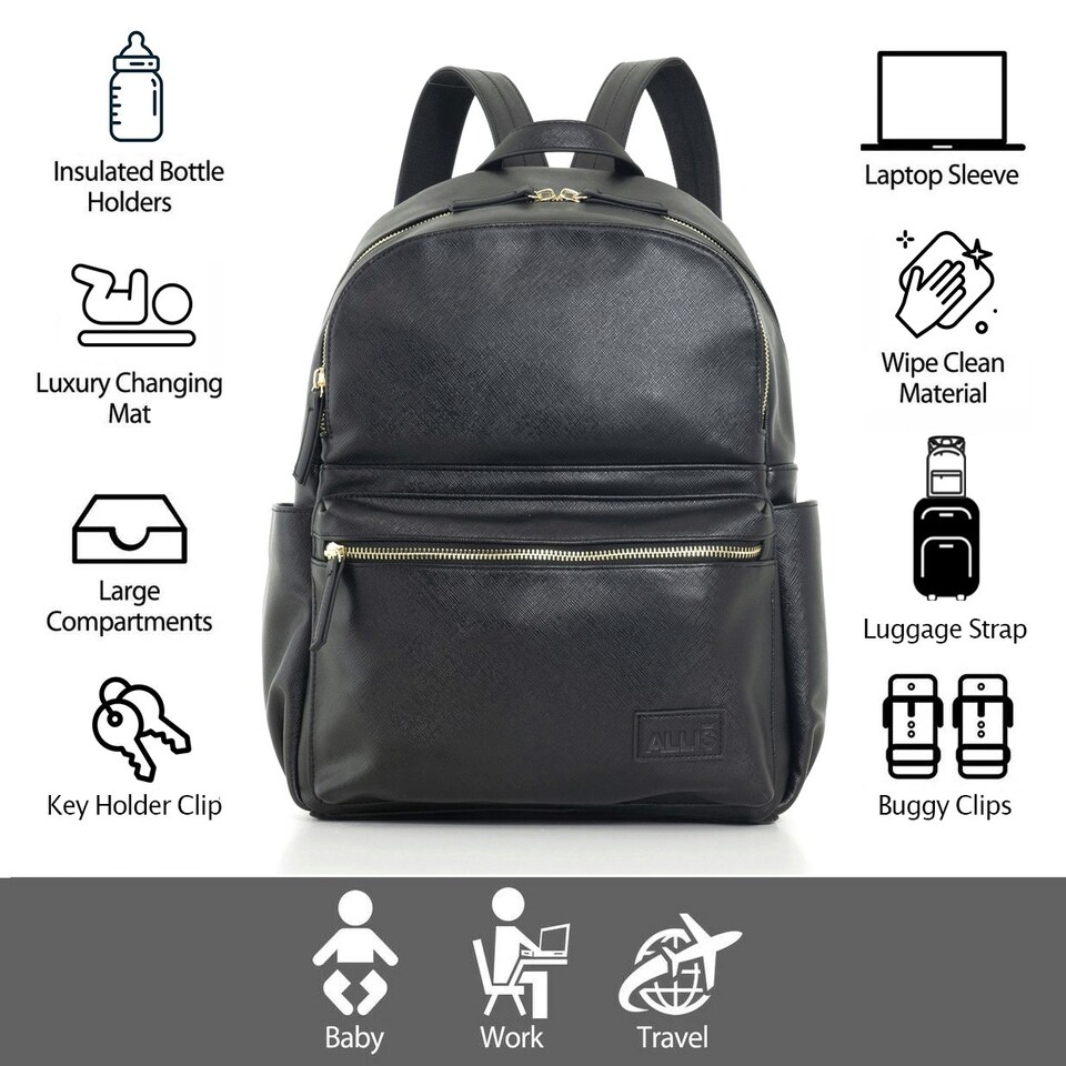 image 1 of Allis Baby Changing Backpack - Black Black