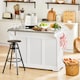 image 4 of SoBuy Extendable Kitchen Island on Wheels with Stainless Steel Worktop, White, 51.2x18.1/28.0x35.8 inches, 27.3 kg - FKW41-ST