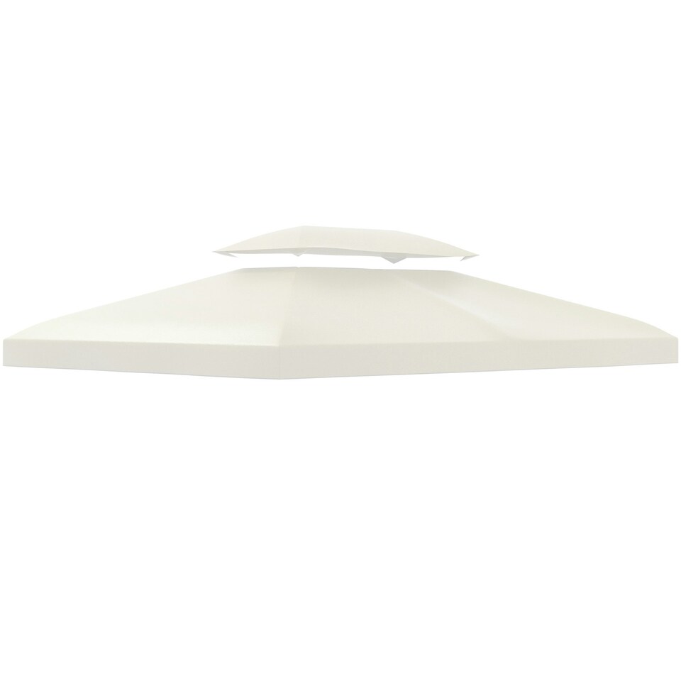 image 1 of Outsunny 3x4m Gazebo Replacement Roof Canopy 2 Tier Top UV Cover Patio Cream