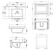 image 8 of Balterley Traditional Bathroom Wall Hung 1 Drawer Vanity Unit and 1 Tap Hole Marble Top Basin | Grey | Dark Lead | 528 x 620 x 470mm