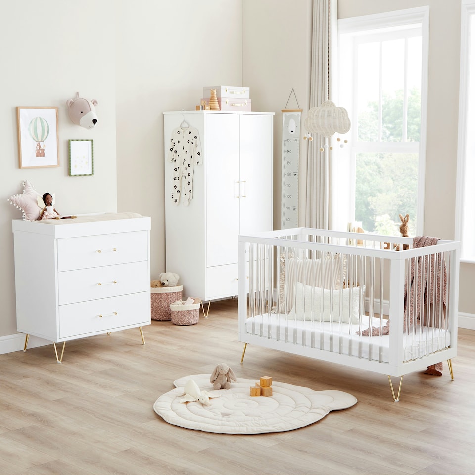 image 1 of Babymore Kimi Acrylic 3 Piece Nursery Room Set