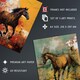 image 4 of Set of 3 Wild Horses Oil Paintings Galloping Wilderness Canada Wall Art Print A4