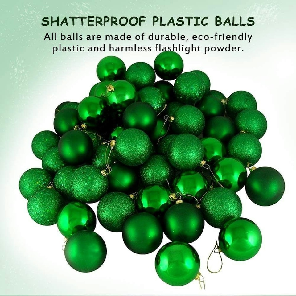 image 1 of 30mm/12Pcs Christmas Baubles Shatterproof Dark Green,Tree Decorations