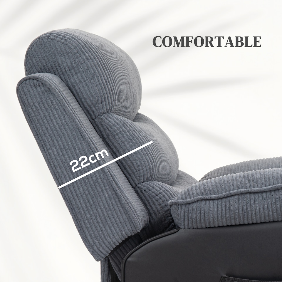 image 1 of HOMCOM Power Lift Riser Recliner Chair with High Back, Remote, Dark Grey