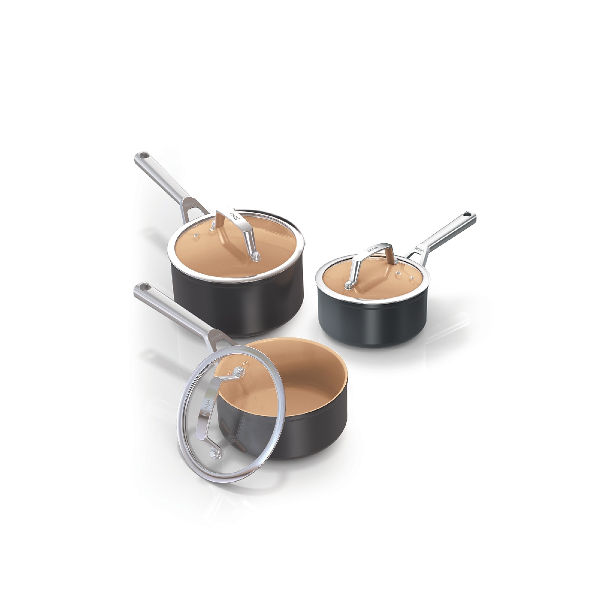 Ninja Extended Life Ceramic 3-Piece Saucepan Set CW93003EUI