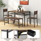 image 4 of COSTWAY 4-piece Dining Set Table with Chairs & Bench Brown Brown