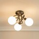 image 1 of ValueLights Velika Black 3 Way Opaque Flush Ceiling Light with LED Bulbs