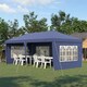 image 2 of Outsunny 3 x 6m Garden Pop Up Gazebo, Height Adjustable Marquee Party Tent with Sidewalls, Storage Bag, Blue