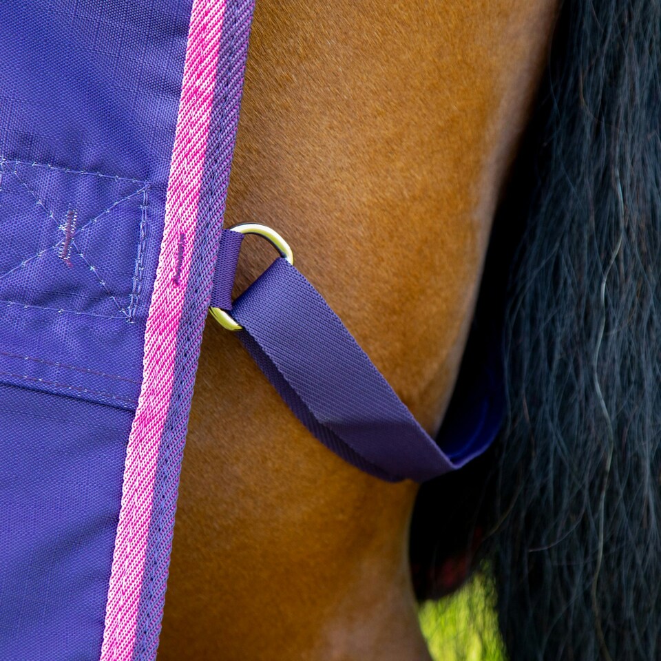 image 1 of Tempest Original Tie Dye 200g Standard Neck Horse Turnout Rug - Navy/Pink - 4´ 6"
