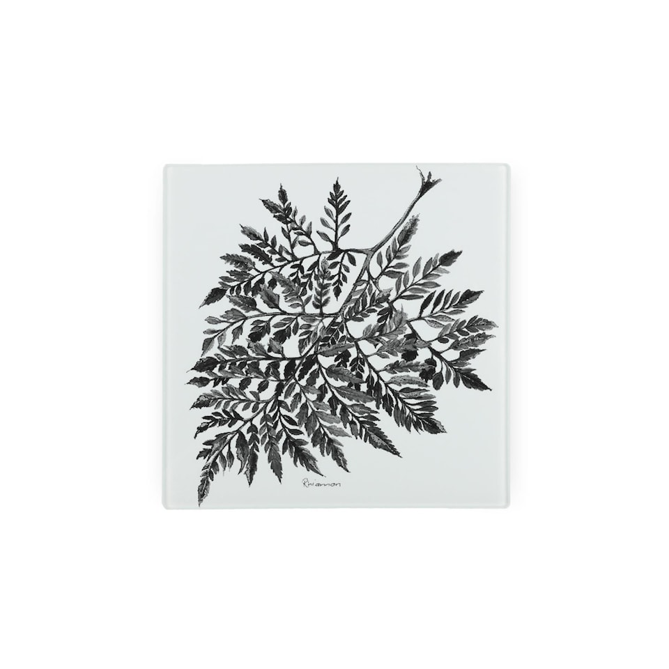 image 1 of Fern Glass Hot Pot Stand - Heat Resistant Non-Slip Trivet