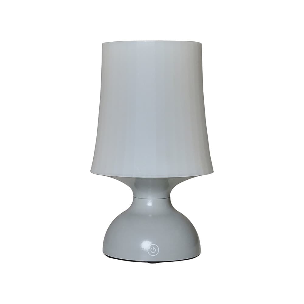 ValueLights Colmar Dimmable Painted Grey Table Lamp and Bulb