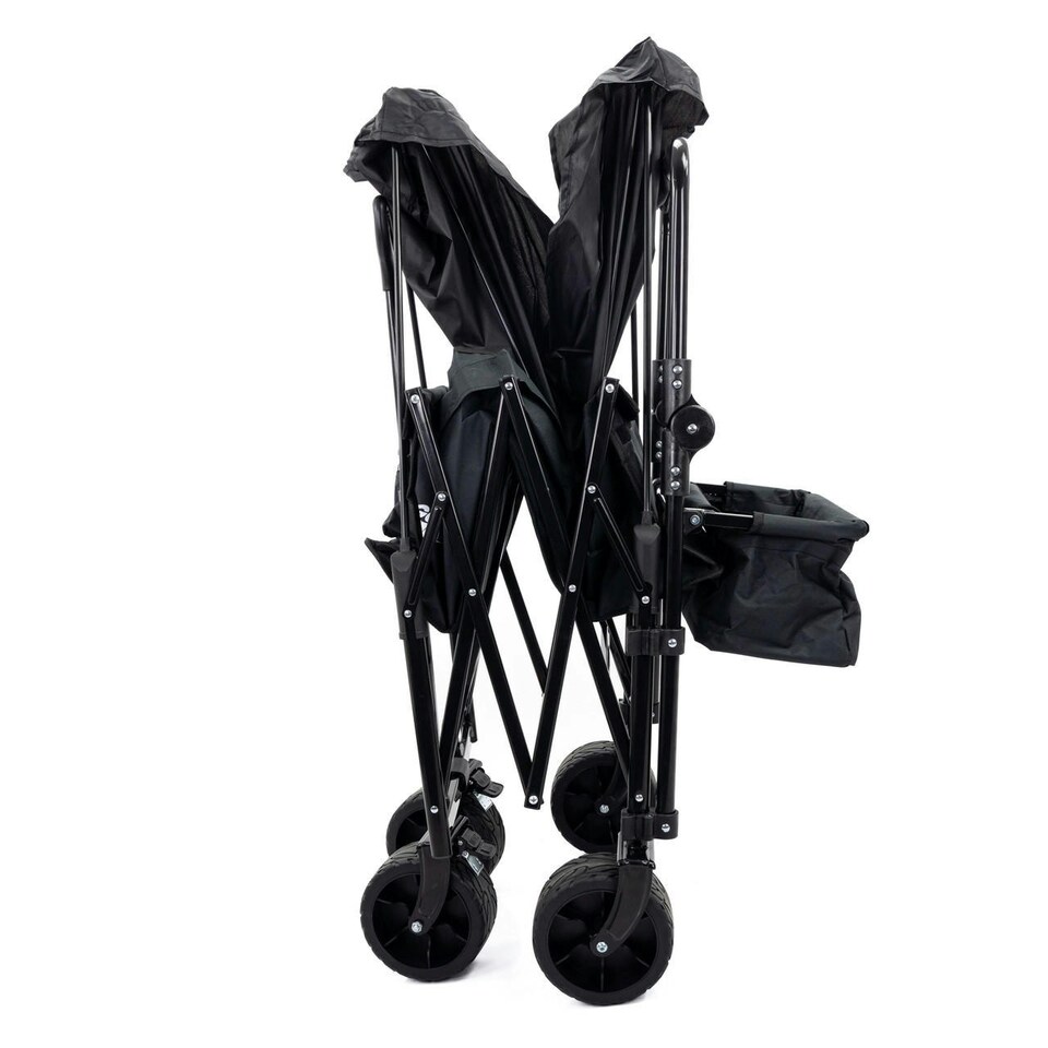image 1 of GardenTek Garden Festival Trolley / Cart / Wagon with Wheels, Brakes, Canopy, Side Box, 90kg Load 120L Capacity | GTW330
