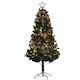 image 1 of HOMCOM 6ft Artificial Christmas Tree with LED Lights and Red Decorations