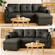 image 1 of Milano 3 Seater L Shape Pullout Sofa Bed with Deep Storage Compartment & Reversible Chaise | Black | 1