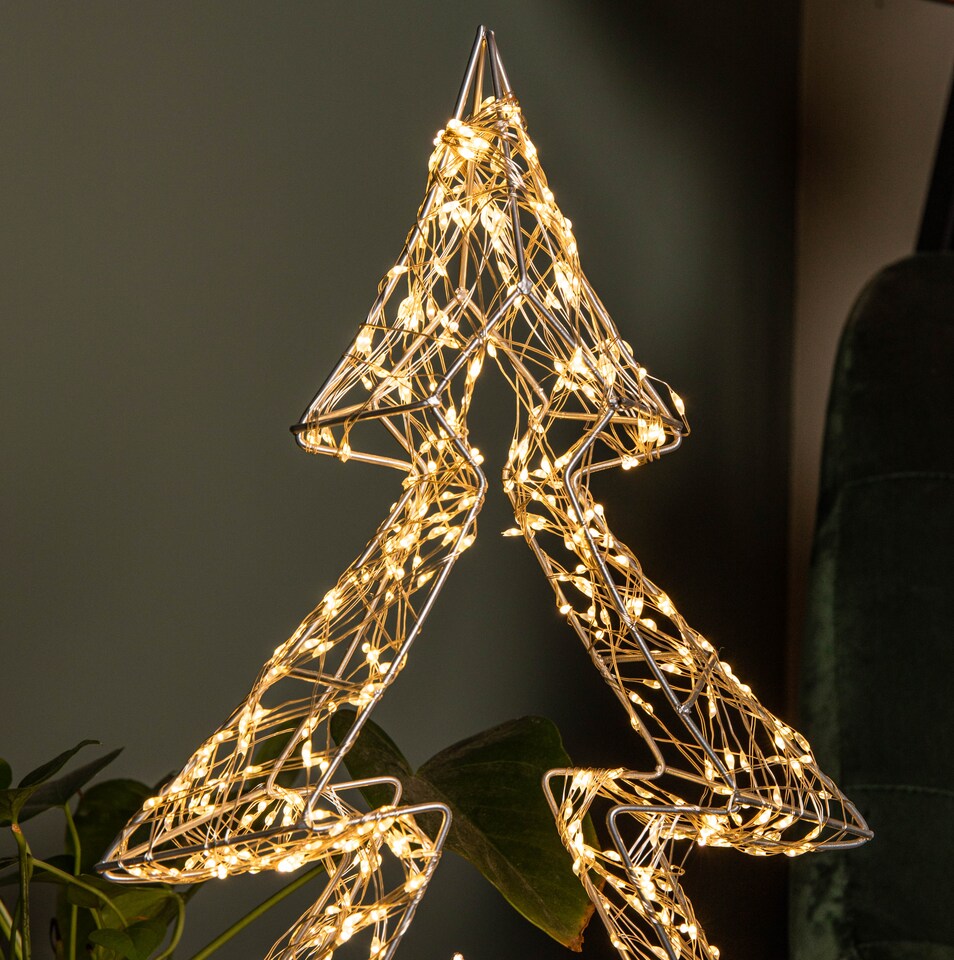 image 1 of 47cm Light up Dewdrop Christmas Tree on Metal Stand with 720 Warm White LEDs