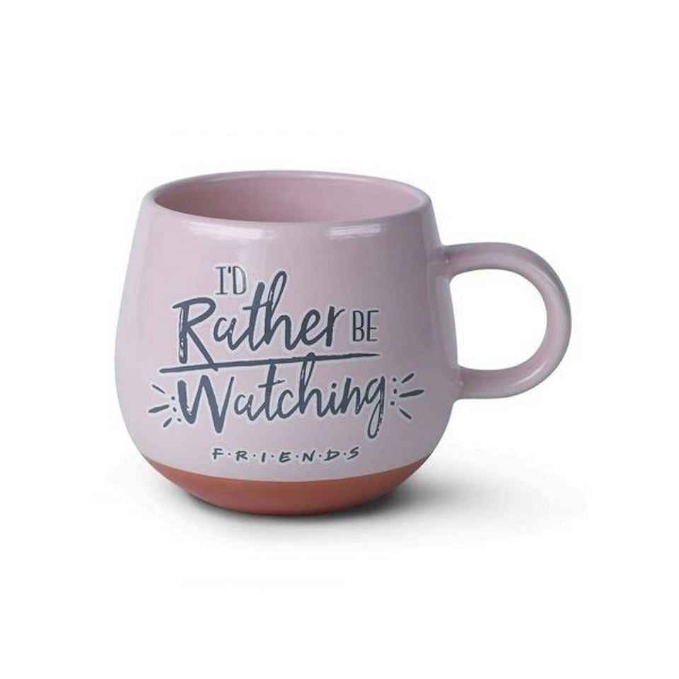 Friends I´d Rather Be Watching Round Mug - Pink/Grey - One Size