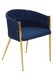 image 2 of Orsina Blue Dining Chair with Woven Back, Dining Room Chair with Braided Pattern, Curved Back Restaurant Chair
