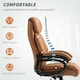 image 3 of HOMCOM PU Leather Office Chair with Spring Padding, Swivel Wheels, Brown Brown | Light Brown