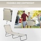 image 5 of Outsunny 2 Piece Reclining Chaise Lounge with 5-Level Adjustable Backrest Cream
