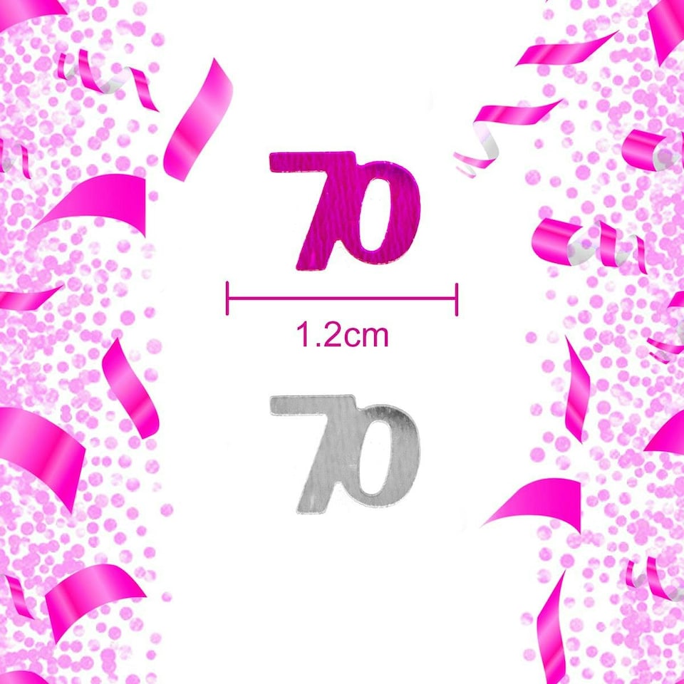 image 1 of 2 x 14g Pink 70th Birthday Confetti