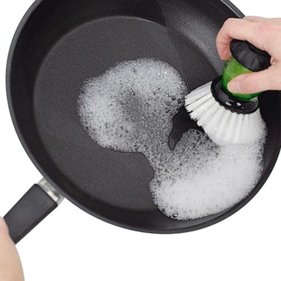 image 1 of Judge Dish Brush with Washing Up Liquid Soap Dispenser